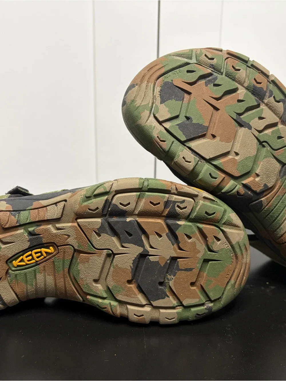 Keen Big Kids' Newport H2 Hiking Sandal in Camouflage & Olive Green - Size 4
